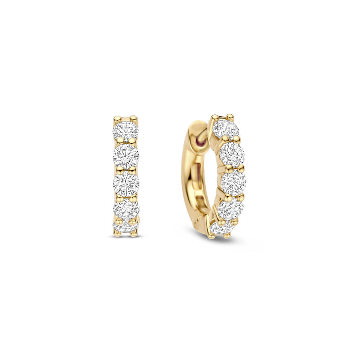 Ti Sento Yellow Gold Plated Cubic Zirconia Huggy Hoop Earrings 7718ZY