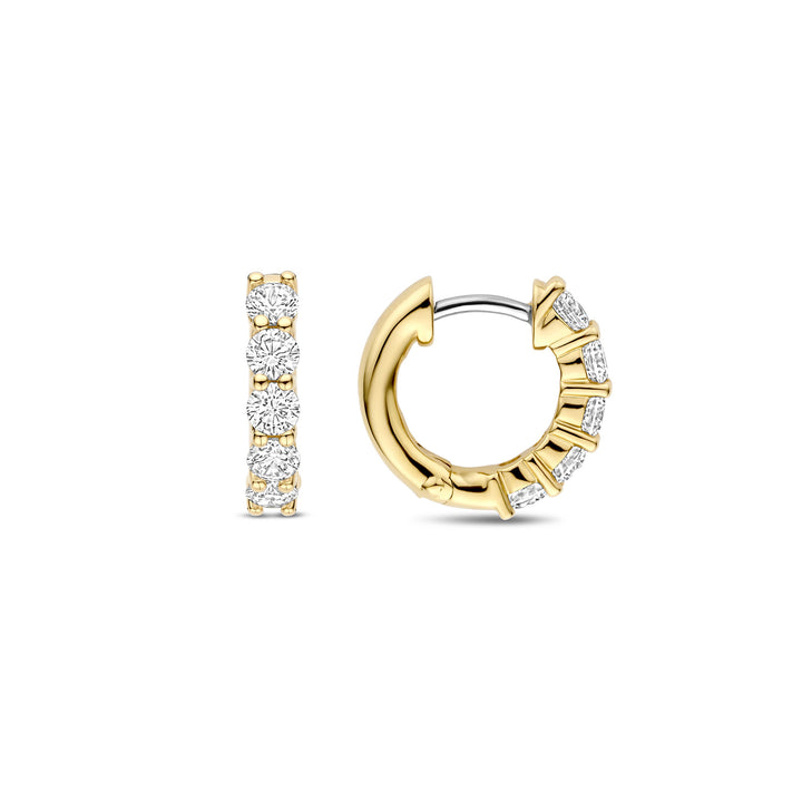 Ti Sento Yellow Gold Plated Cubic Zirconia Huggy Hoop Earrings 7718ZY - Michael Jones Jeweller