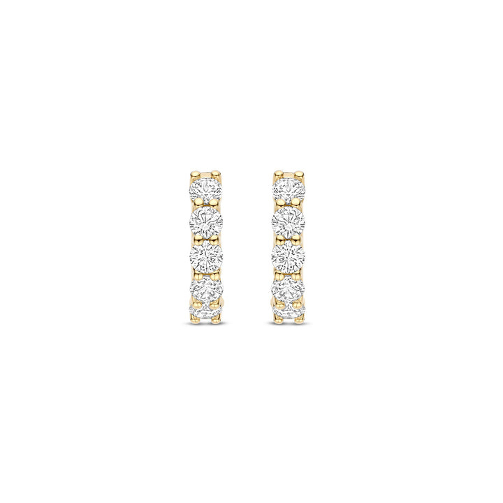 Ti Sento Yellow Gold Plated Cubic Zirconia Huggy Hoop Earrings 7718ZY