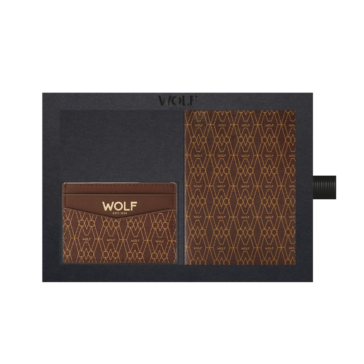 WOLF Signature Passport and Card Case Brown Gift Set - Michael Jones Jeweller