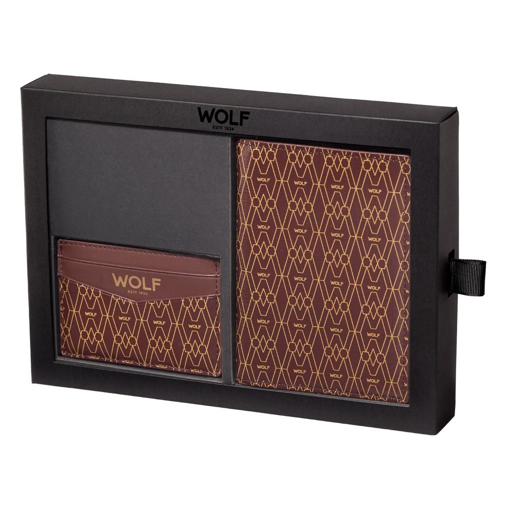 WOLF Signature Passport and Card Case Brown Gift Set - Michael Jones Jeweller