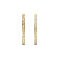 Ti Sento Yellow Gold Plated Cubic Zirconia Large 25mm Oval Huggy Hoop Earrings 7789ZY - Michael Jones Jeweller
