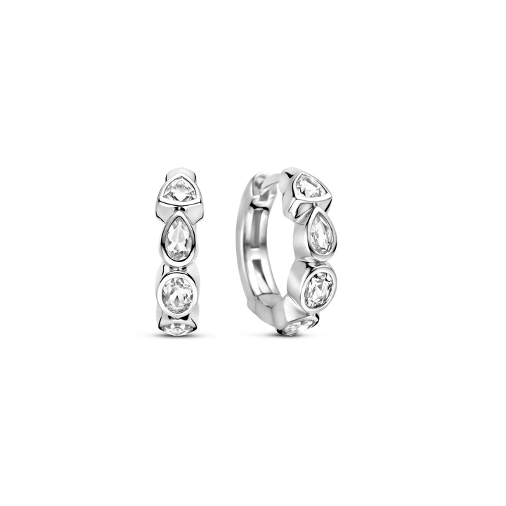 Ti Sento Cubic Zirconia Multi Shape Hoop Earrings 78002ZI