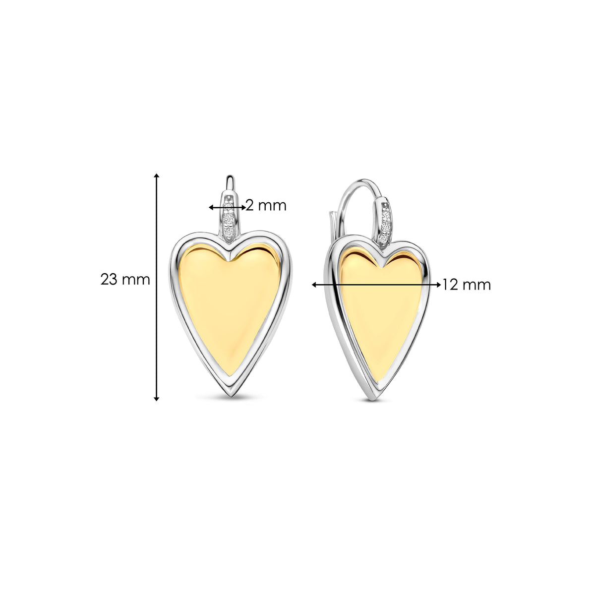 Ti Sento Yellow Gold Plated Cubic Zirconia Heart Drop Earrings 78004ZY - Michael Jones Jeweller