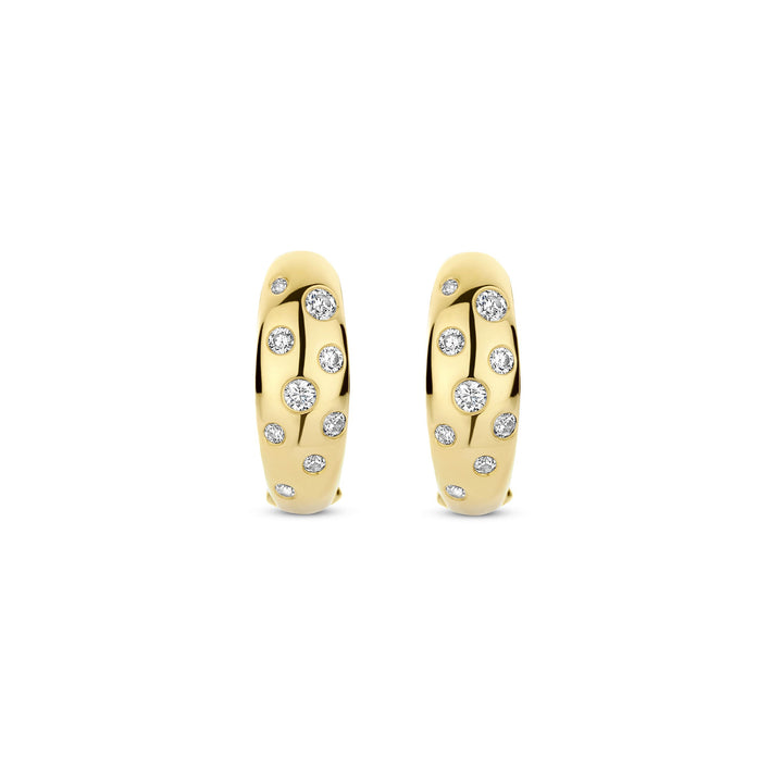 Ti Sento Yellow Gold Plated Cubic Zirconia Scatter Stardust Hoop Earrings 78006ZY