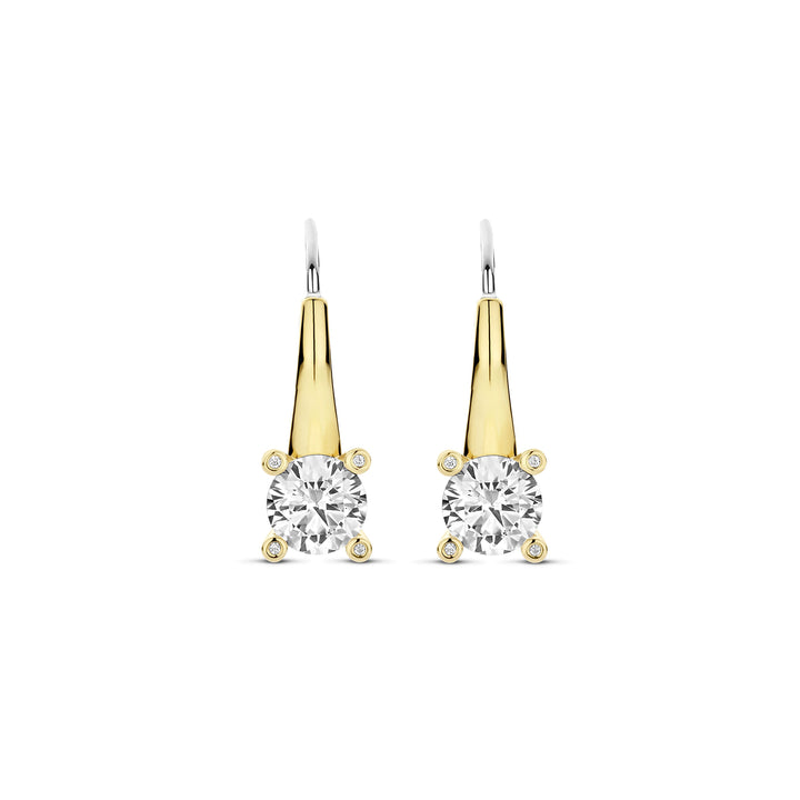 Ti Sento Yellow Gold Plated Cubic Zirconia Drop Earrings 78009ZY