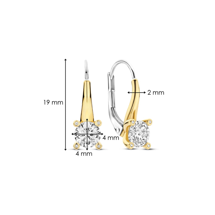 Ti Sento Yellow Gold Plated Cubic Zirconia Drop Earrings 78009ZY