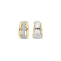 Ti Sento Yellow Gold Plated Cubic Zirconia Triple Hoop Earrings 78010ZY