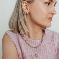 Ti Sento Yellow Gold Plated Cubic Zirconia Crossover Hoop Earrings 78012ZY