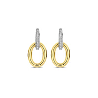 Ti Sento Yellow Gold Plated Cubic Zirconia Oval Drop Earrings 78015ZY - Michael Jones Jeweller