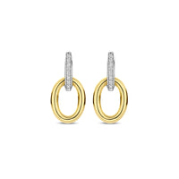 Ti Sento Yellow Gold Plated Cubic Zirconia Oval Drop Earrings 78015ZY