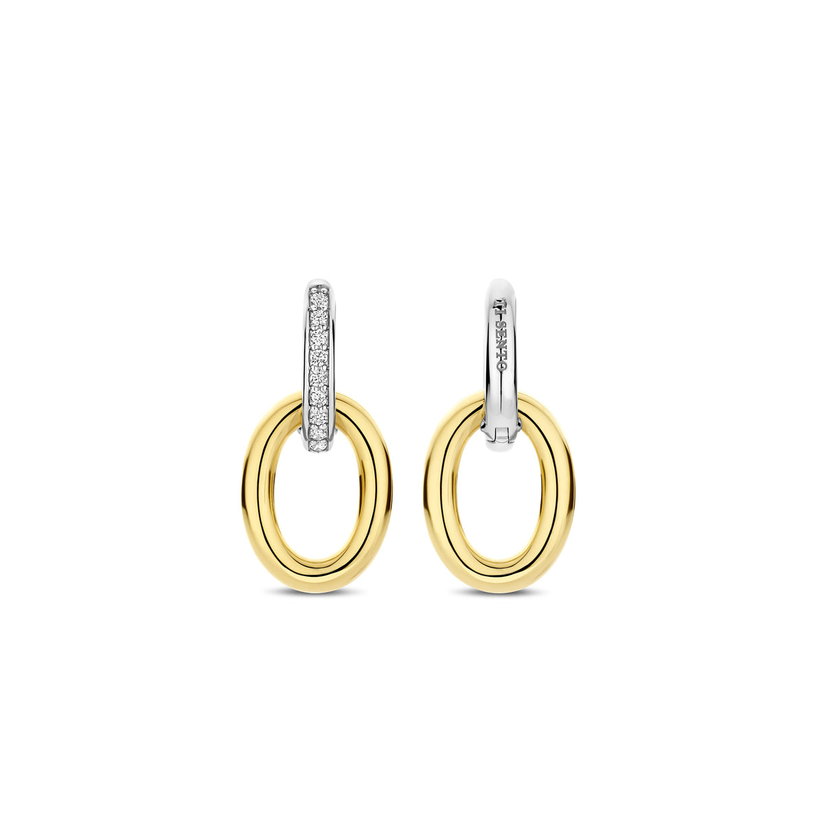 Ti Sento Yellow Gold Plated Cubic Zirconia Oval Drop Earrings 78015ZY - Michael Jones Jeweller