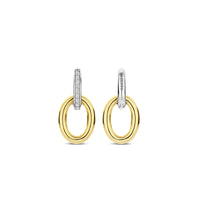 Ti Sento Yellow Gold Plated Cubic Zirconia Oval Drop Earrings 78015ZY