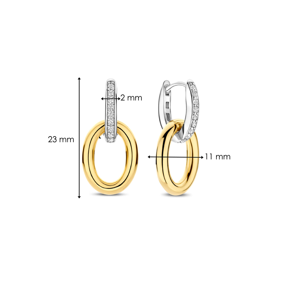Ti Sento Yellow Gold Plated Cubic Zirconia Oval Drop Earrings 78015ZY - Michael Jones Jeweller