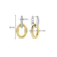 Ti Sento Yellow Gold Plated Cubic Zirconia Oval Drop Earrings 78015ZY
