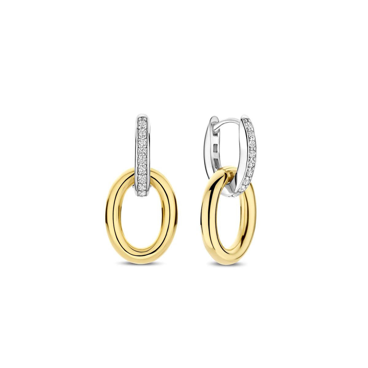 Ti Sento Yellow Gold Plated Cubic Zirconia Oval Drop Earrings 78015ZY - Michael Jones Jeweller