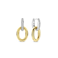 Ti Sento Yellow Gold Plated Cubic Zirconia Oval Drop Earrings 78015ZY