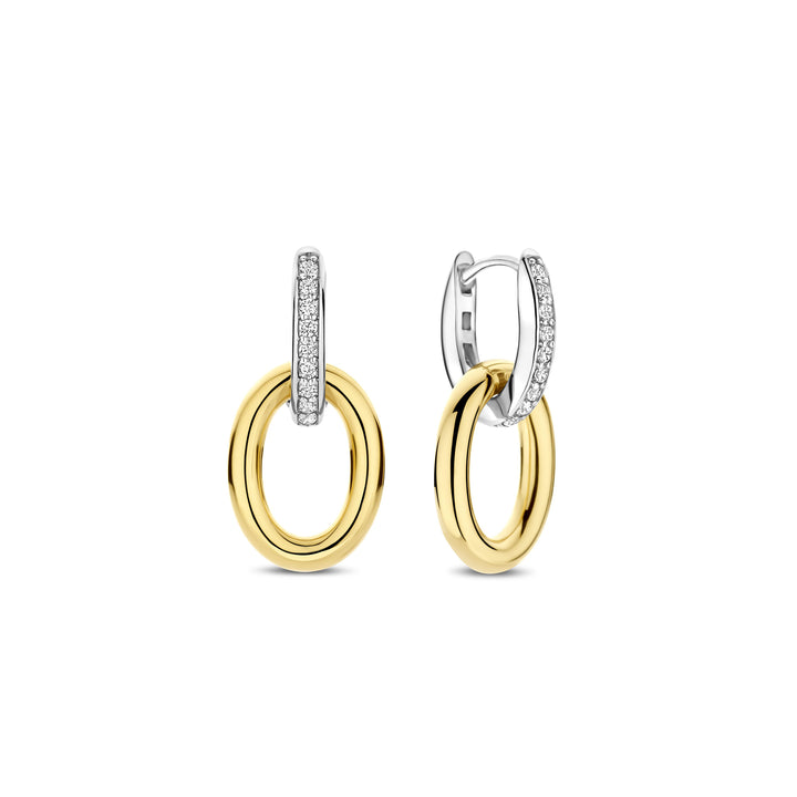 Ti Sento Yellow Gold Plated Cubic Zirconia Oval Drop Earrings 78015ZY