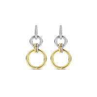 Ti Sento Yellow Gold Plated Cubic Zirconia Circle Drop Earrings 78018ZY