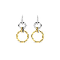 Ti Sento Yellow Gold Plated Cubic Zirconia Circle Drop Earrings 78018ZY