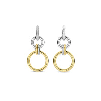Ti Sento Yellow Gold Plated Cubic Zirconia Circle Drop Earrings 78018ZY