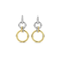Ti Sento Yellow Gold Plated Cubic Zirconia Circle Drop Earrings 78018ZY