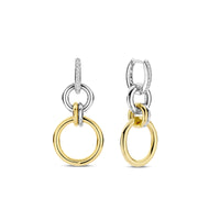 Ti Sento Yellow Gold Plated Cubic Zirconia Circle Drop Earrings 78018ZY