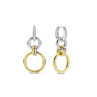 Ti Sento Yellow Gold Plated Cubic Zirconia Circle Drop Earrings 78018ZY