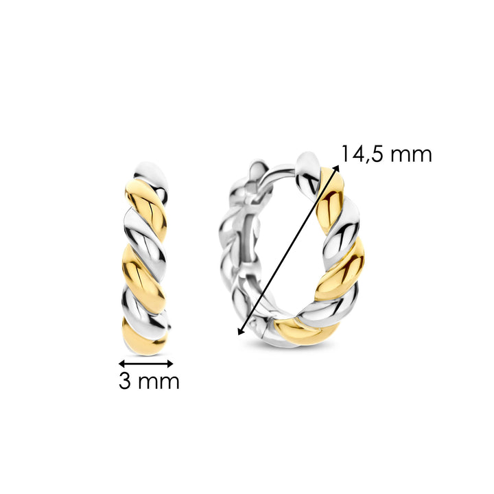 Ti Sento Yellow Gold Plated Twisted Hoop Earrings 78021SY
