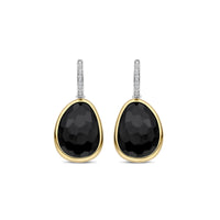 Ti Sento Yellow Gold Plated Black Crystal Pebble Drop Earrings 78026BY - Michael Jones Jeweller
