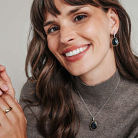 Ti Sento Yellow Gold Plated Black Crystal Pebble Drop Earrings 78026BY