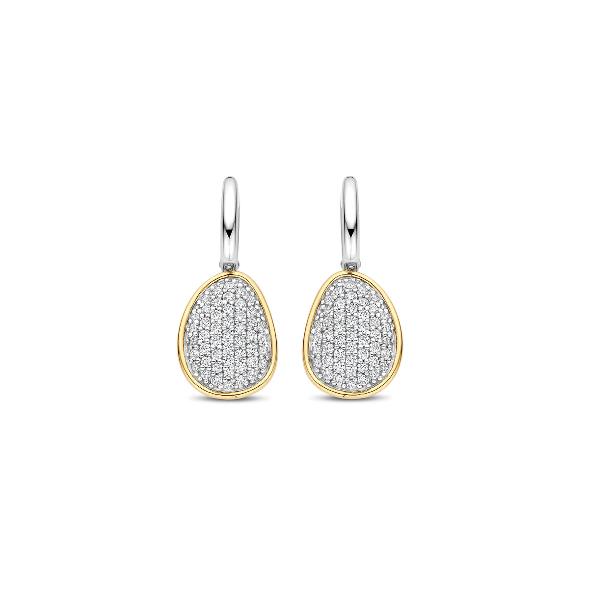 Ti Sento Yellow Gold Plated Cubic Zirconia Pebble Drop Earrings 78027ZY - Michael Jones Jeweller