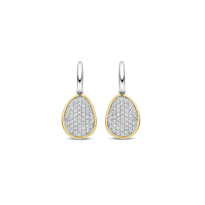 Ti Sento Yellow Gold Plated Cubic Zirconia Pebble Drop Earrings 78027ZY