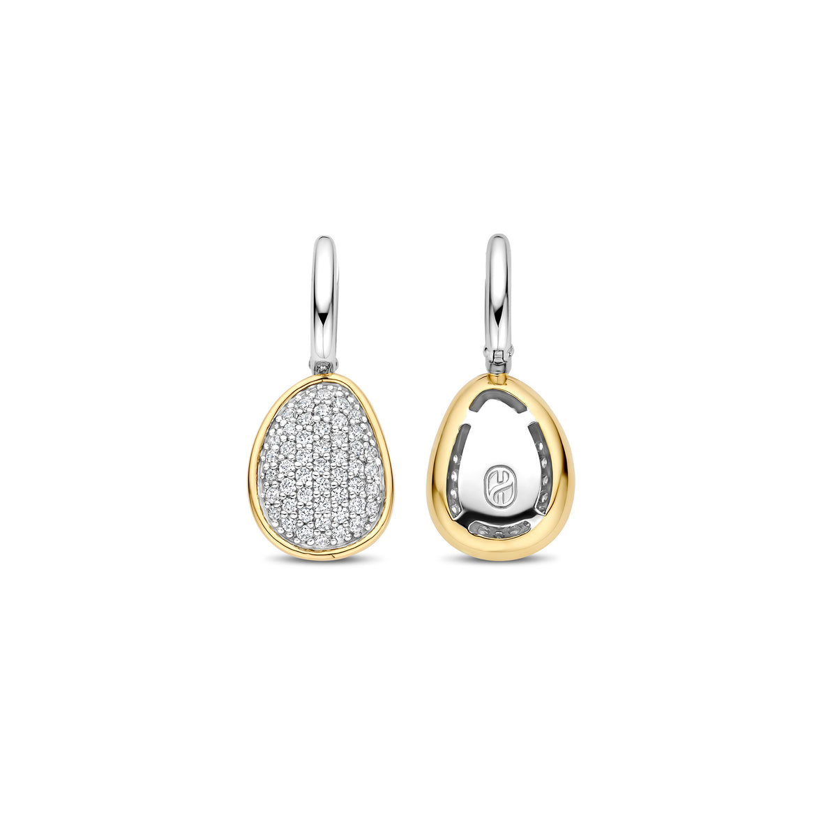 Ti Sento Yellow Gold Plated Cubic Zirconia Pebble Drop Earrings 78027ZY - Michael Jones Jeweller