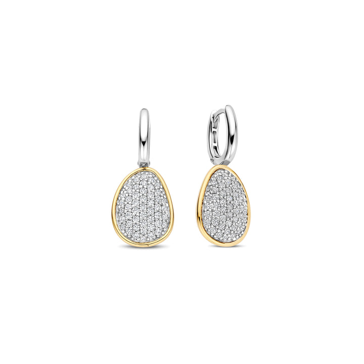 Ti Sento Yellow Gold Plated Cubic Zirconia Pebble Drop Earrings 78027ZY