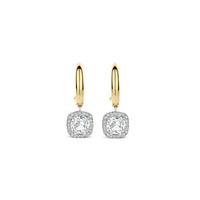 Ti Sento Yellow Gold Plated Cubic Zirconia Drop Hoop Earrings 78030ZY - Michael Jones Jeweller