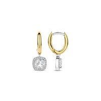 Ti Sento Yellow Gold Plated Cubic Zirconia Drop Hoop Earrings 78030ZY - Michael Jones Jeweller