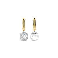 Ti Sento Yellow Gold Plated Cubic Zirconia Drop Hoop Earrings 78030ZY - Michael Jones Jeweller