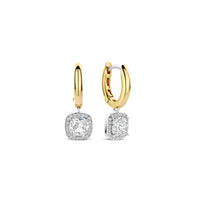 Ti Sento Yellow Gold Plated Cubic Zirconia Drop Hoop Earrings 78030ZY - Michael Jones Jeweller