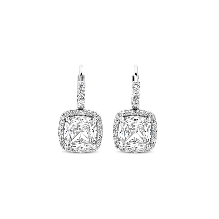Ti Sento Cubic Zirconia Cluster Drop Earrings 78031ZI
