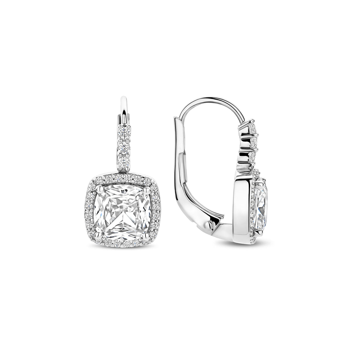Ti Sento Cubic Zirconia Cluster Drop Earrings 78031ZI - Michael Jones Jeweller