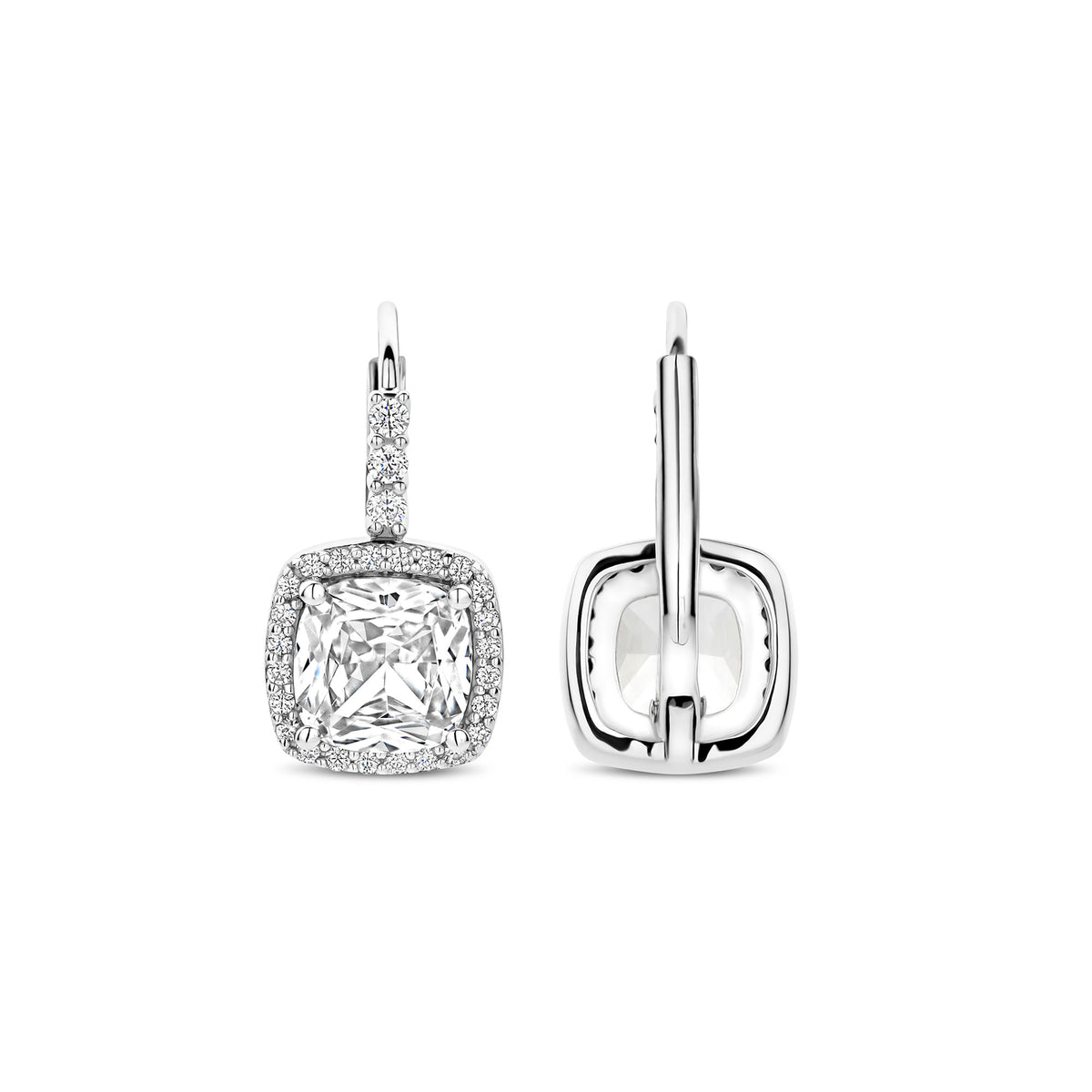 Ti Sento Cubic Zirconia Cluster Drop Earrings 78031ZI - Michael Jones Jeweller