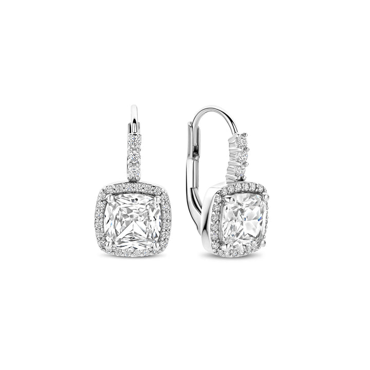Ti Sento Cubic Zirconia Cluster Drop Earrings 78031ZI