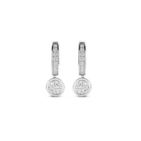 Ti Sento Cubic Zirconia Drop Hoop Earrings 78032ZI