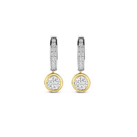 Ti Sento Yellow Gold Plated Cubic Zirconia Drop Hoop Earrings 78032ZY - Michael Jones Jeweller