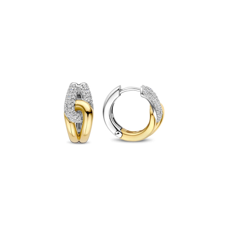 Ti Sento Yellow Gold Plated Cubic Zirconia Entwined Hoop Earrings 78033ZY - Michael Jones Jeweller