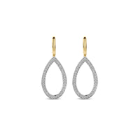 Ti Sento Yellow Gold Plated Cubic Zirconia Open Teardrop Drop Earrings 78039ZY