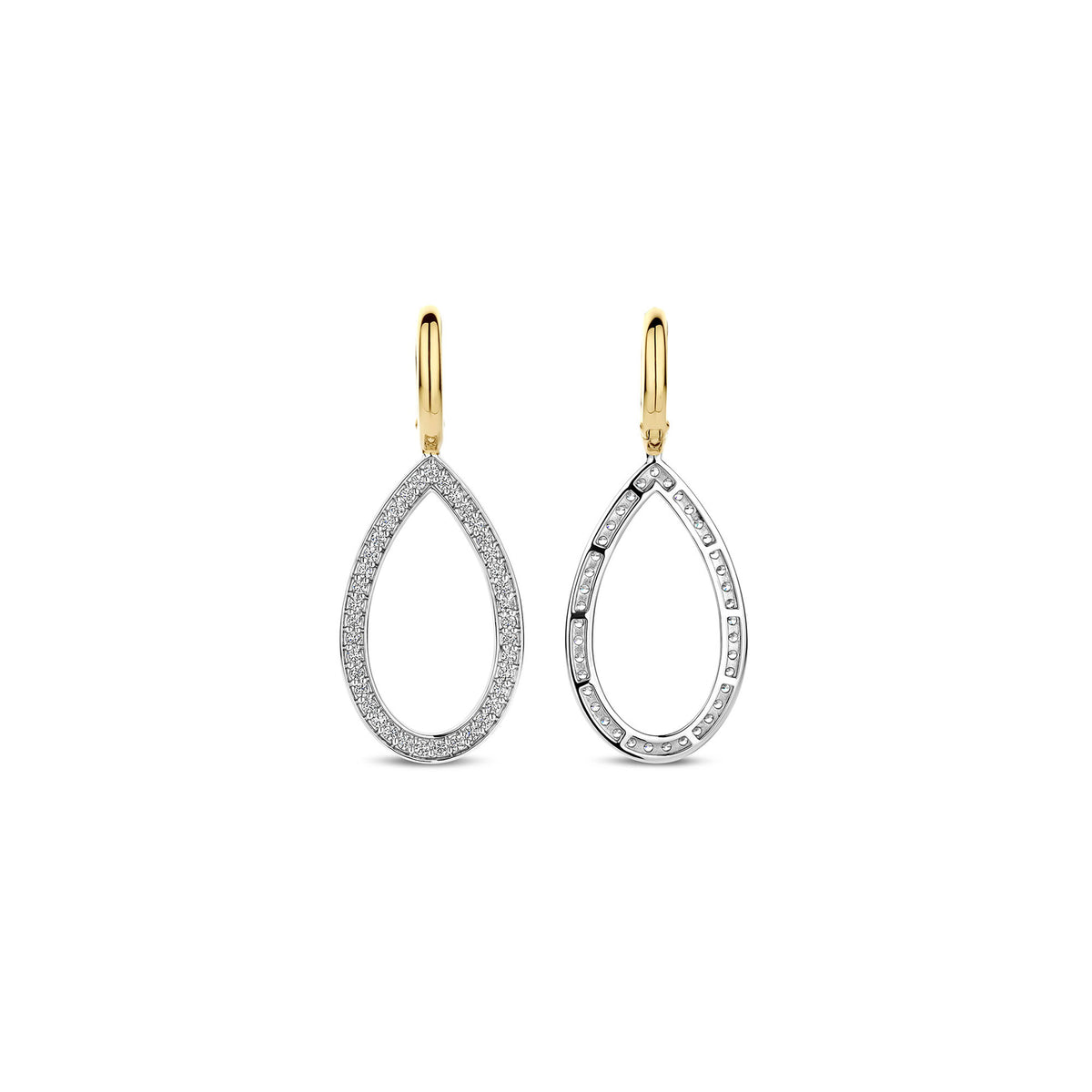 Ti Sento Yellow Gold Plated Cubic Zirconia Open Teardrop Drop Earrings 78039ZY - Michael Jones Jeweller