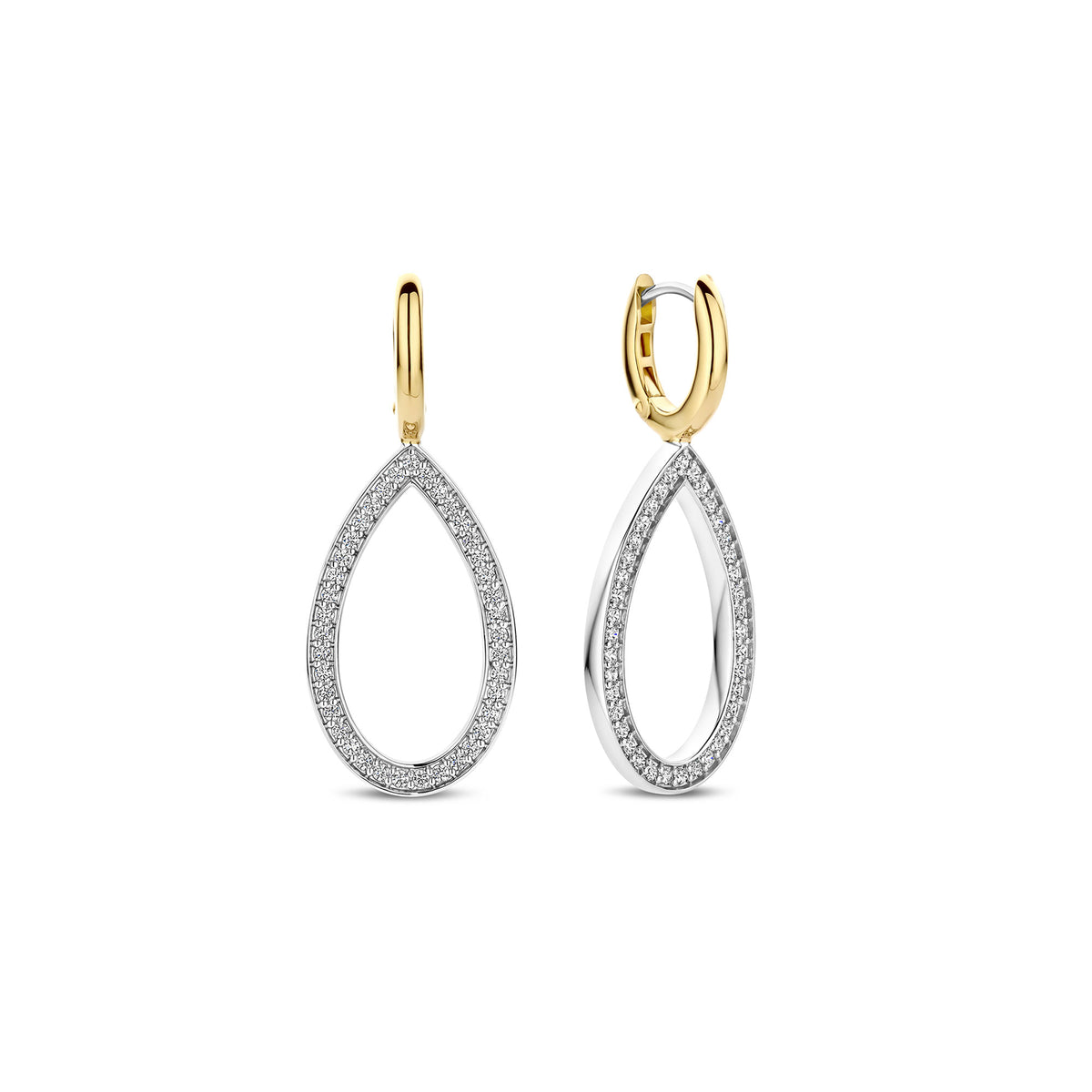 Ti Sento Yellow Gold Plated Cubic Zirconia Open Teardrop Drop Earrings 78039ZY - Michael Jones Jeweller