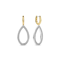 Ti Sento Yellow Gold Plated Cubic Zirconia Open Teardrop Drop Earrings 78039ZY